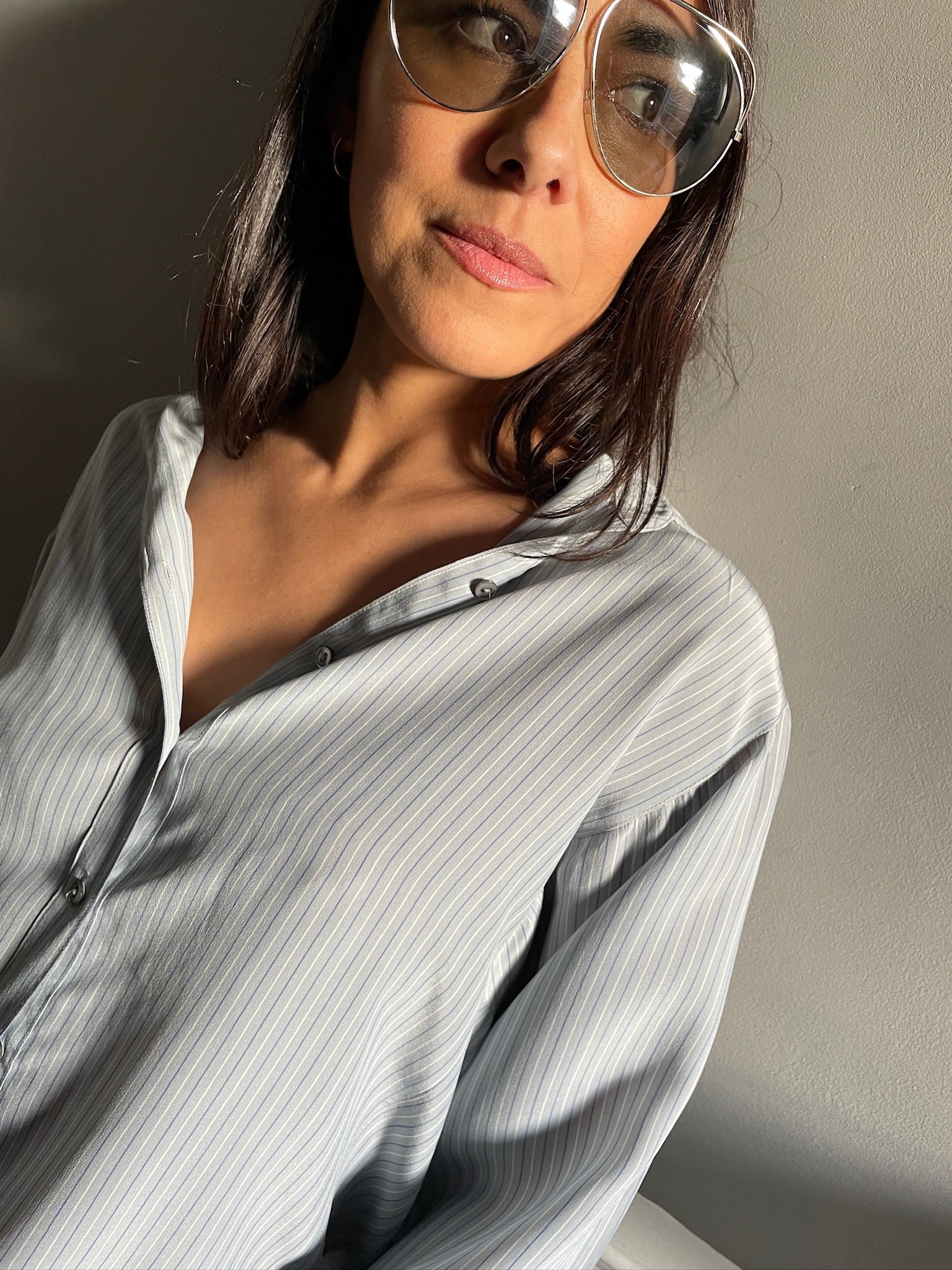 Beautiful Harrods silk stripe, LOVE blouse 88