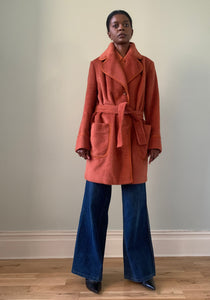 Vintage belted wool & mohair coat