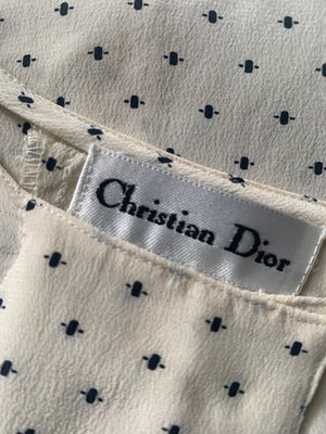 Vintage Christian DIOR printed silk blouse