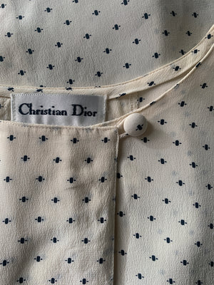 Vintage Christian DIOR printed silk blouse