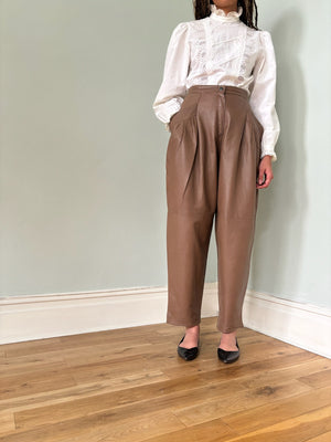 Vintage balloon leg leather trousers UK-10