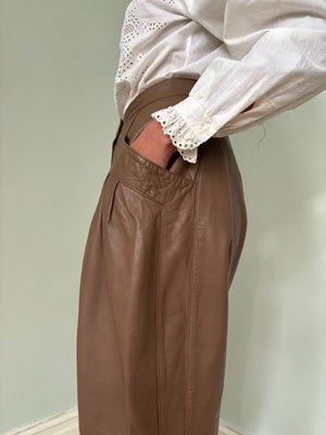 Vintage balloon leg leather trousers UK-10