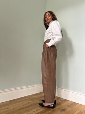 Vintage balloon leg leather trousers UK-10