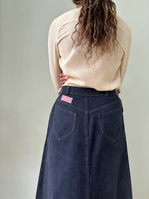 Vintage denim button skirt UK8