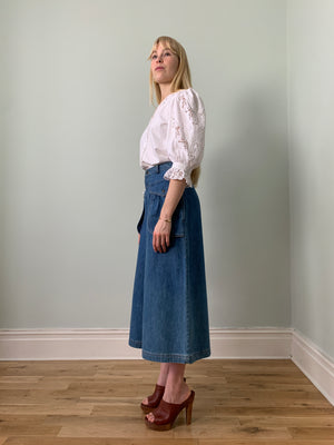 Vintage cotton broiderie statement blouse
