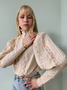 Laura Ashley 1970's Edwardian style blouse with lace