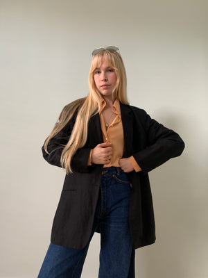 Vintage 80s oversized linen mix jacket