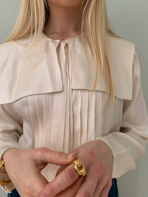 Vintage 1980's sailor collar silk blouse