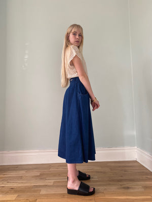 Calvin Klein 1980's denim midi skirt