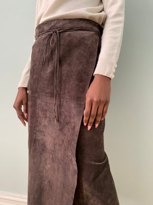 Vintage wrap suede skirt UK12-16