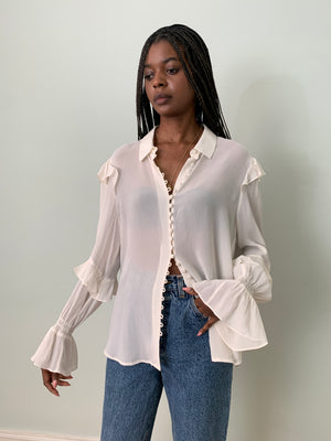 Pre-loved Frame silk crinkle blouse