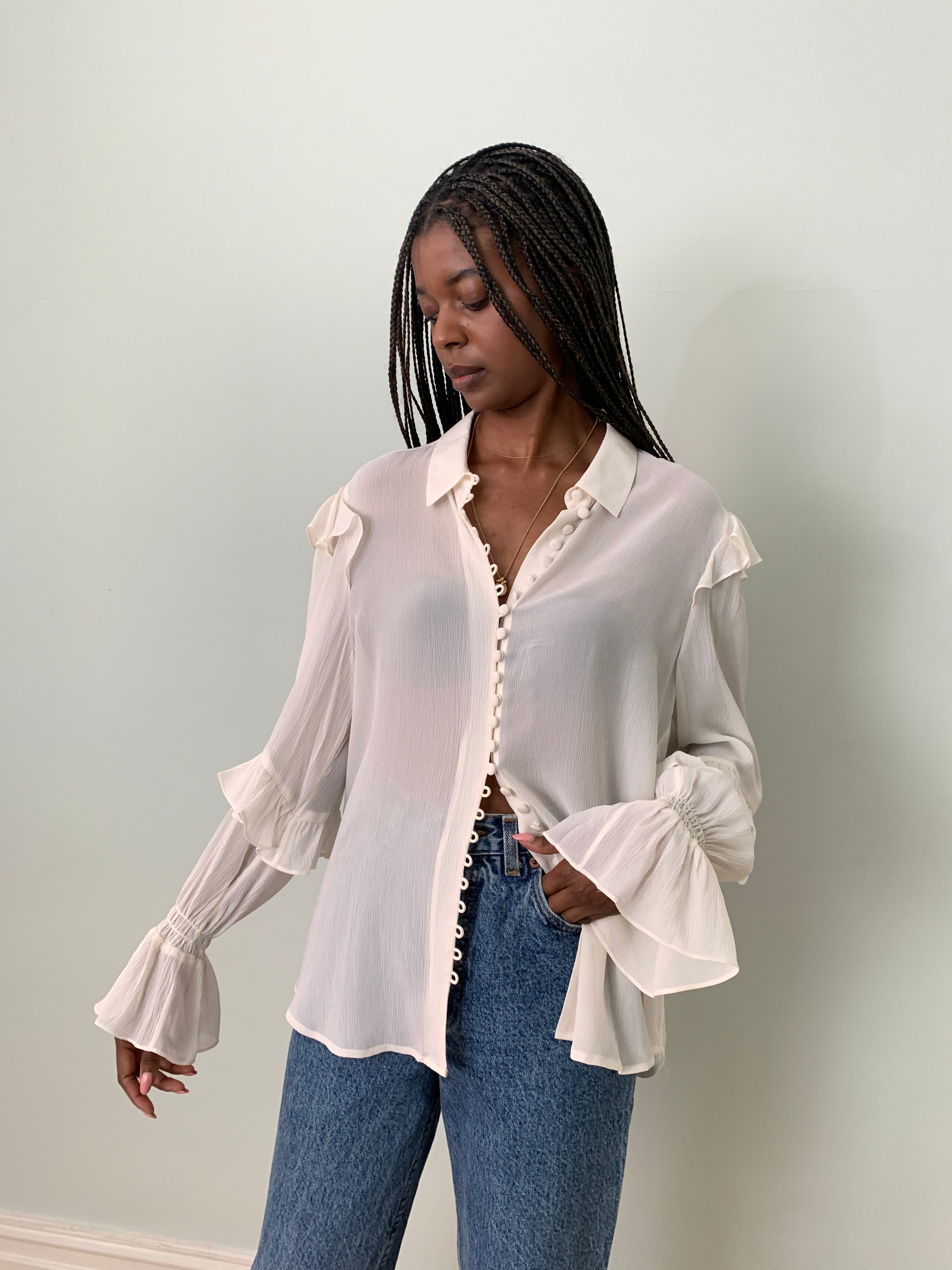 Pre-loved Frame silk crinkle blouse