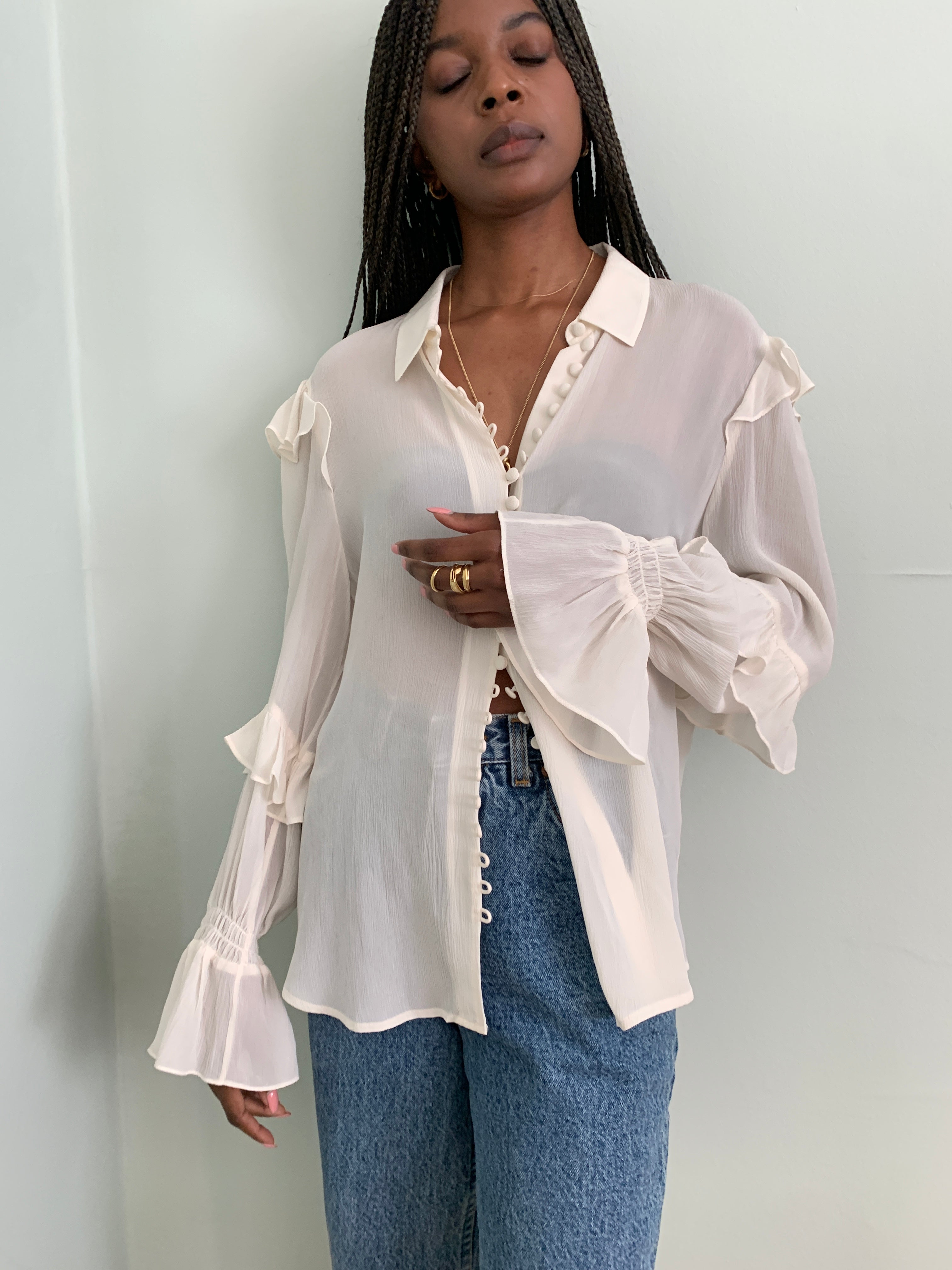 Pre-loved Frame silk crinkle blouse