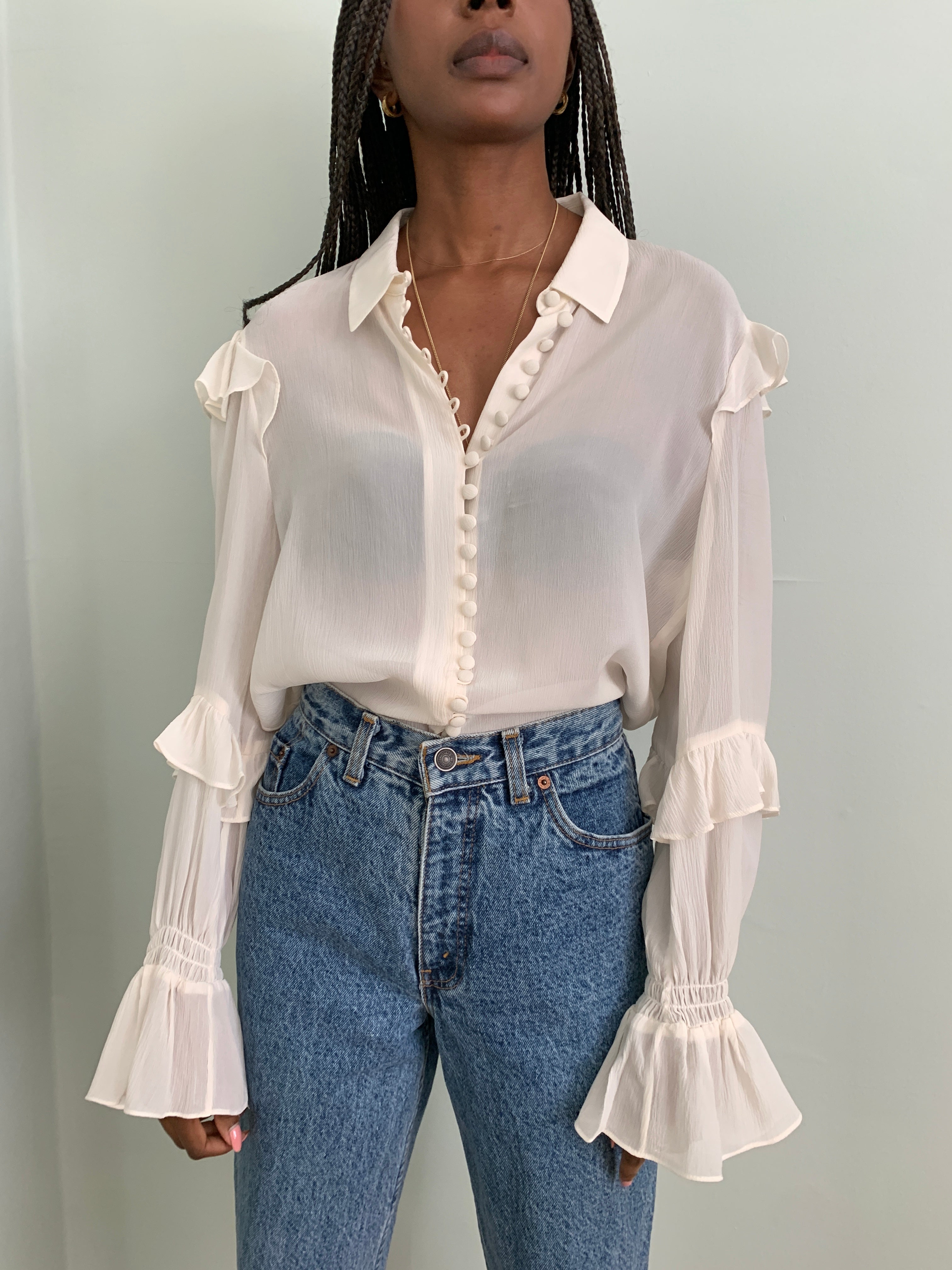 Pre-loved Frame silk crinkle blouse