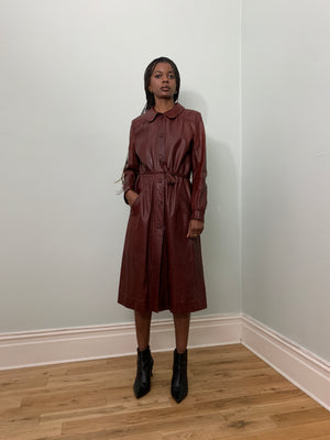 Vintage leather trench coat
