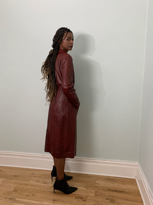 Vintage leather trench coat