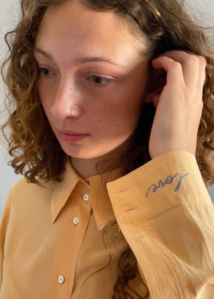 Vintage embroidered blouse LOVE 22
