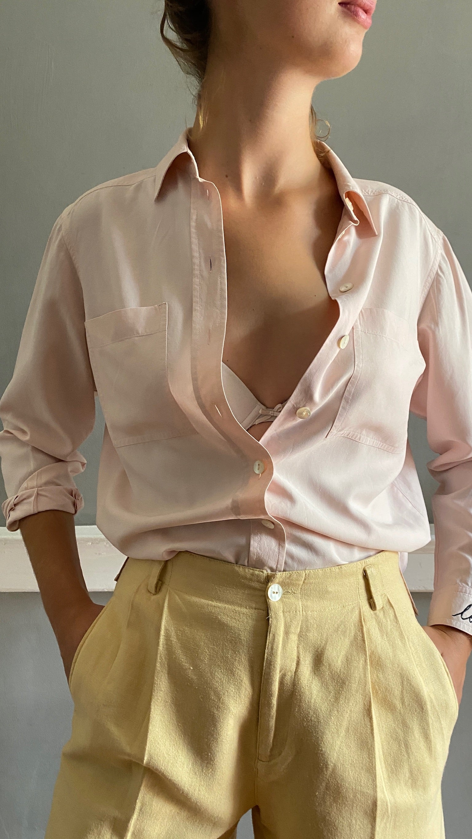 Vintage silk Jaeger LOVE blouse 36