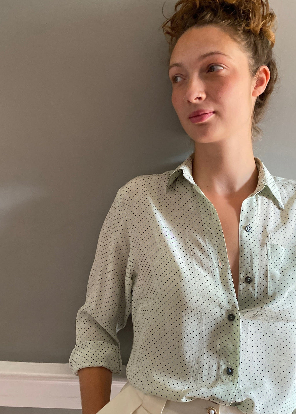 Vintage polka dot  blouse LOVE 34