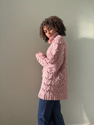 Vintage chunky pom pom knit jumper