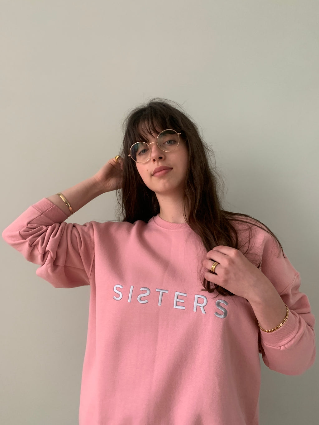 SISTERS embroidered sweatshirt LARGE SS105