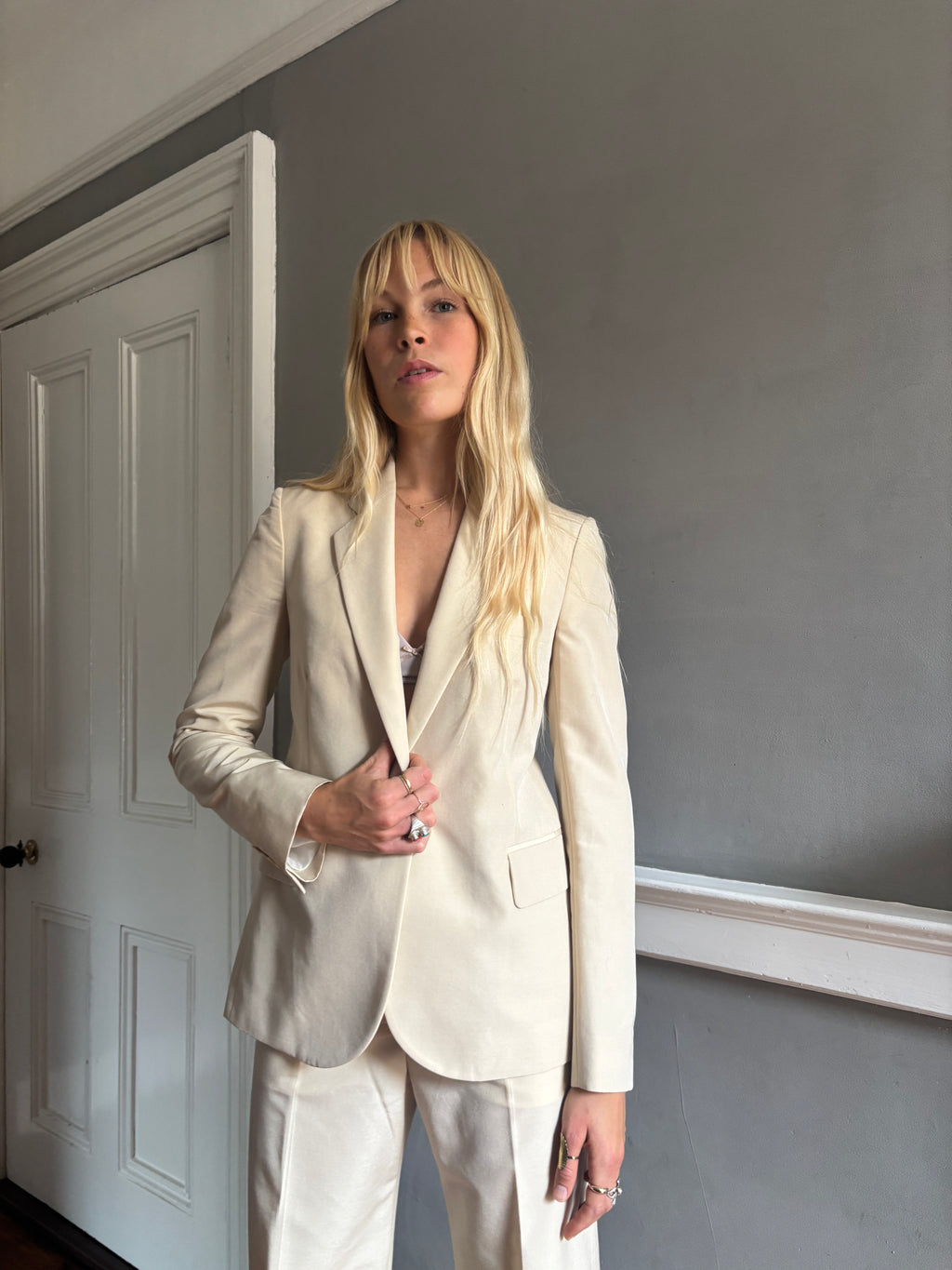 Incredible Chloe silk wool trouser suit