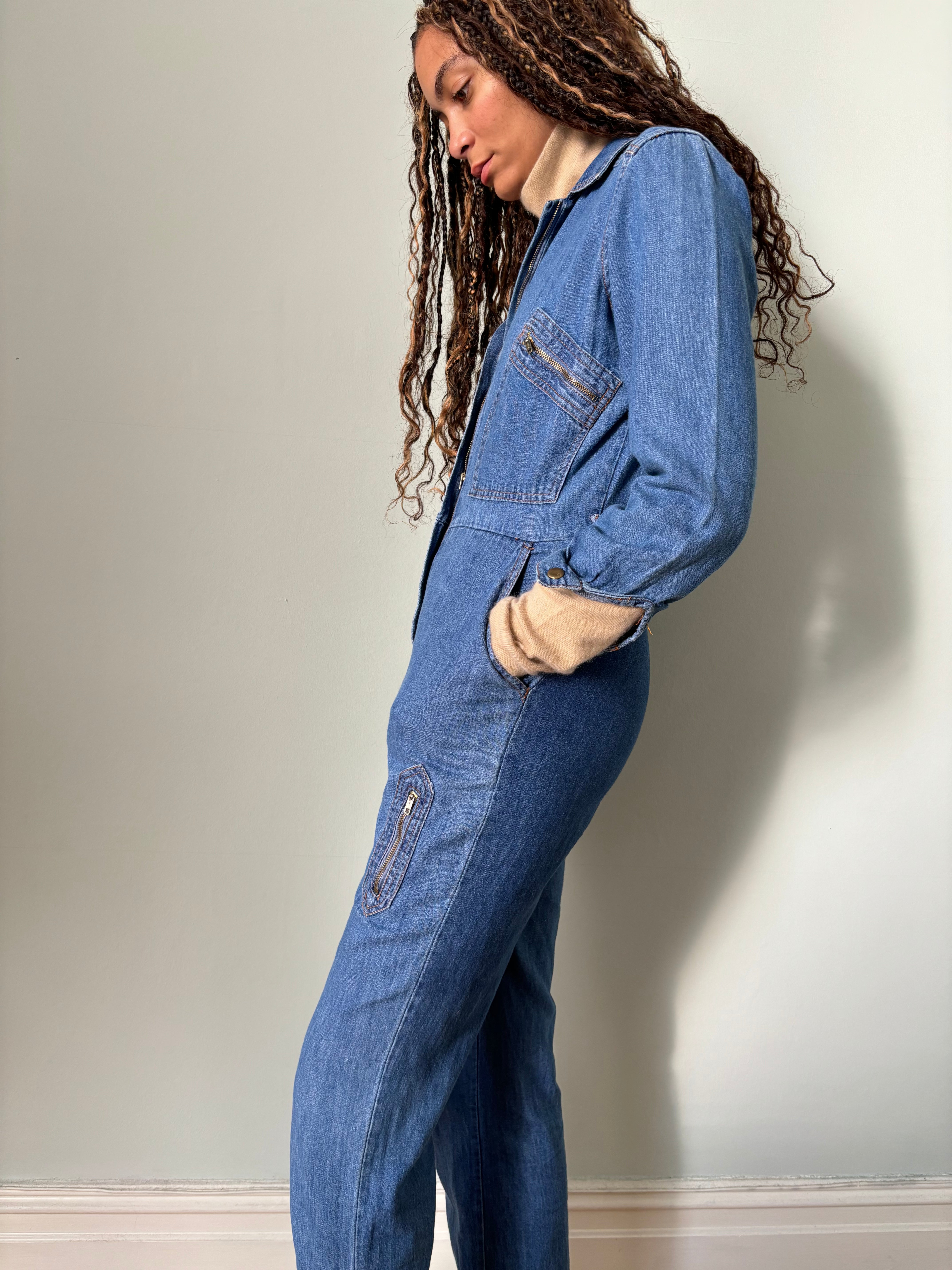 Vintage denim boiler-suit by Bullit UK6-8