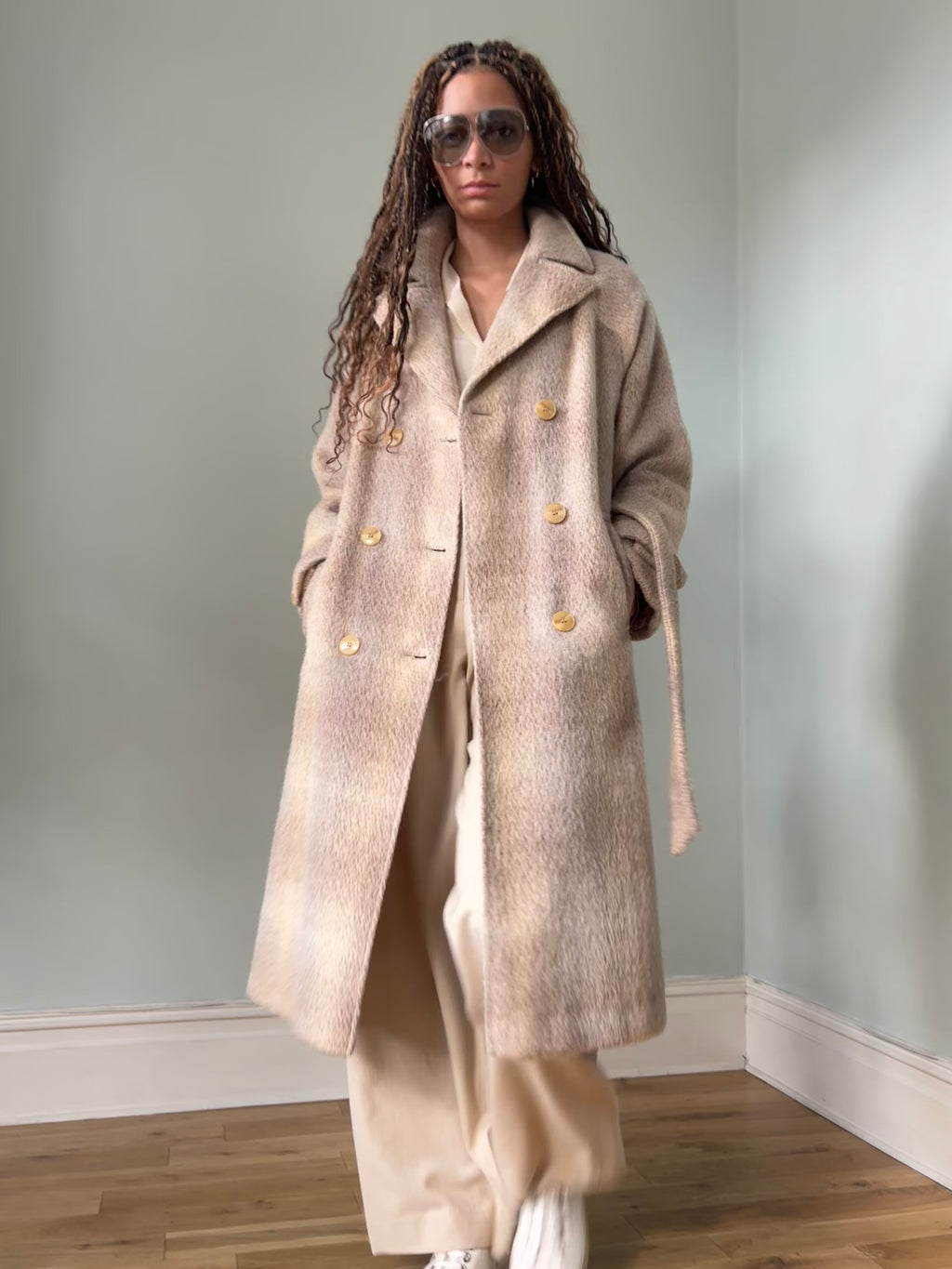 Vintage mohair belted coat by Jacob Rowley