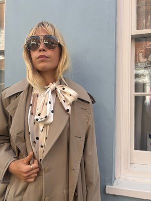 70s 80s 英国製　ビンテージ　JAEGER ピーコート Vintage Jaeger trench coat – vintagesister.co.uk