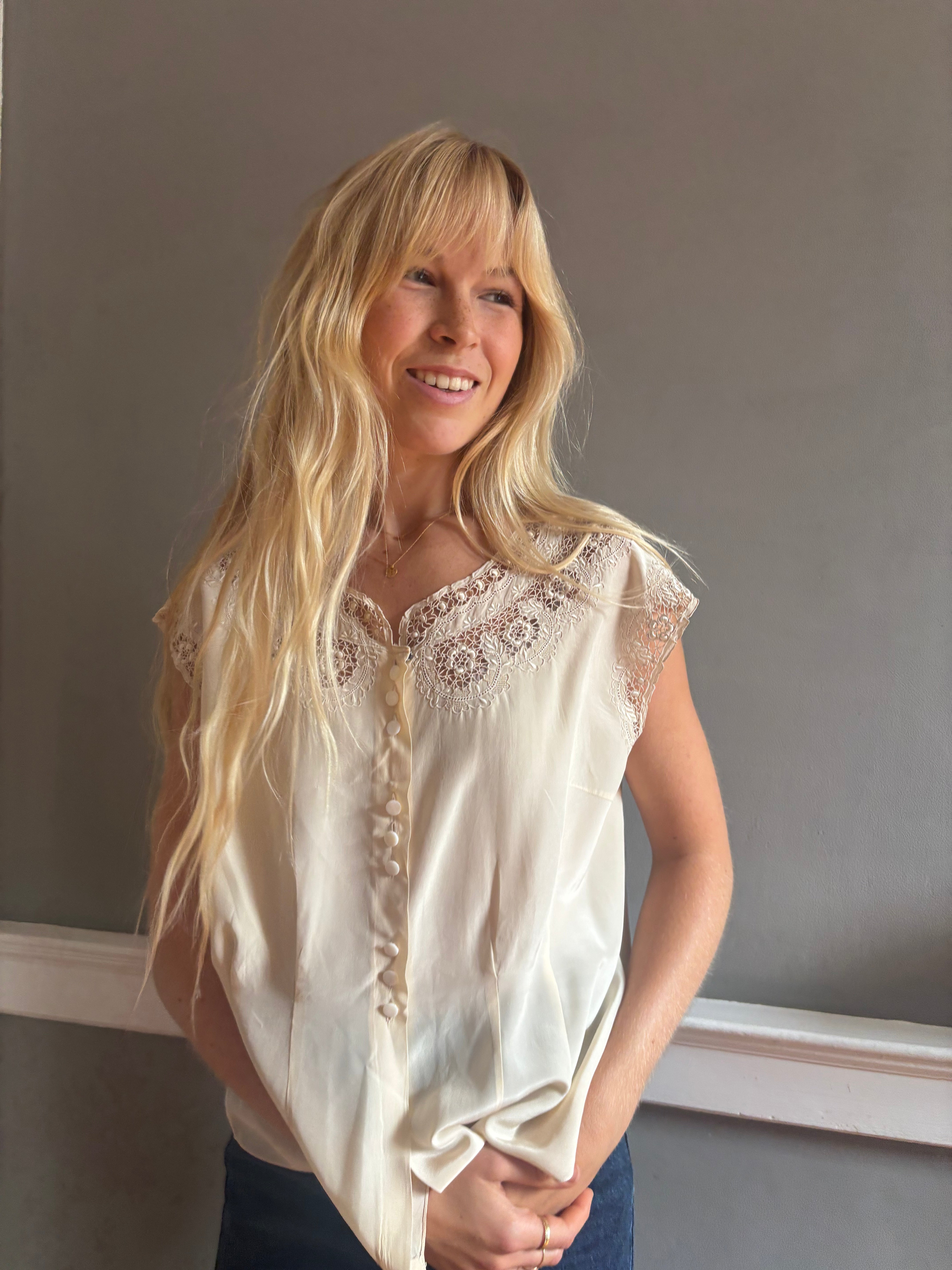 Vintage Chinese silk embroidered blouse