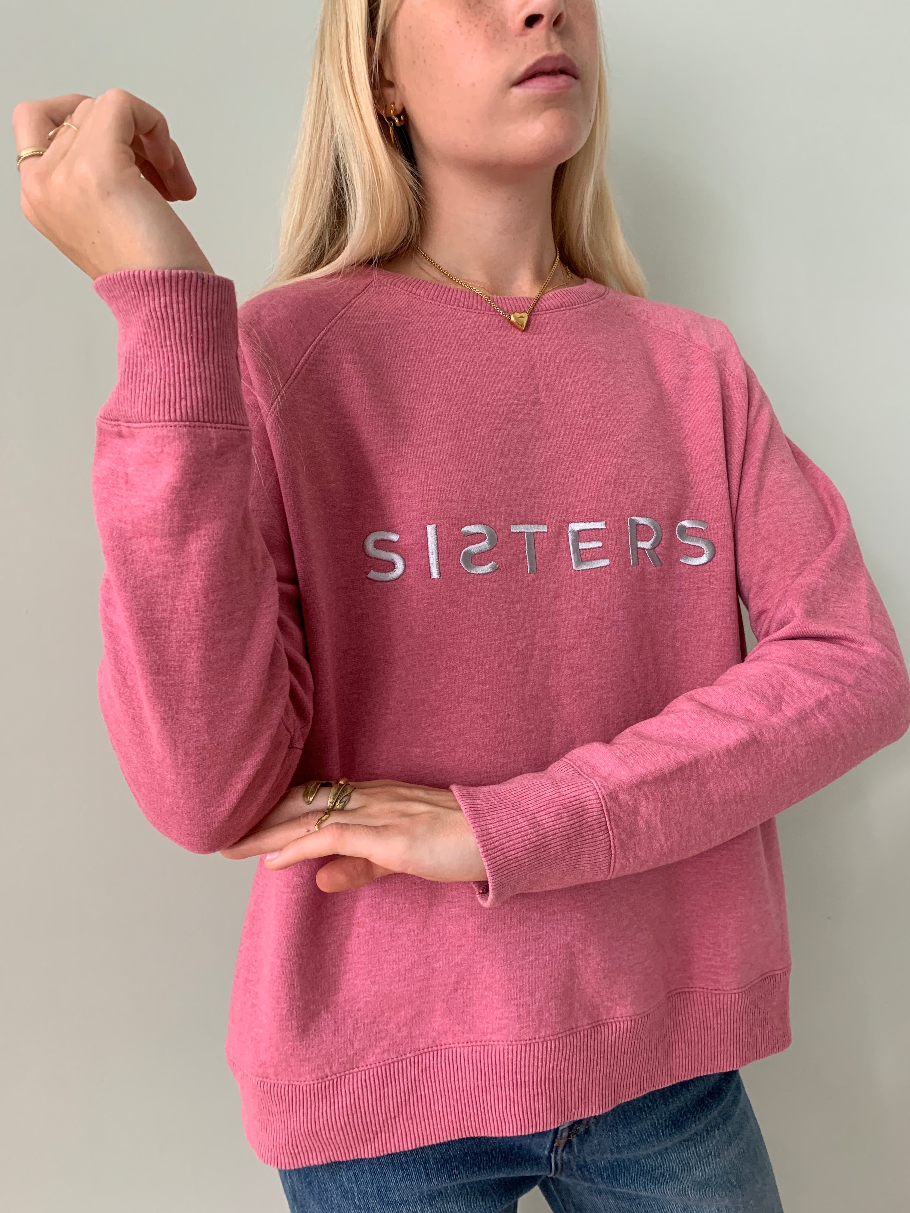 SISTERS embroidered sweatshirt medium SS202