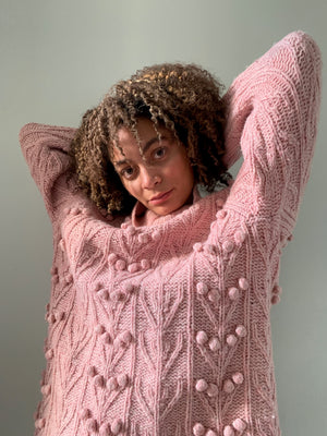 Vintage chunky pom pom knit jumper