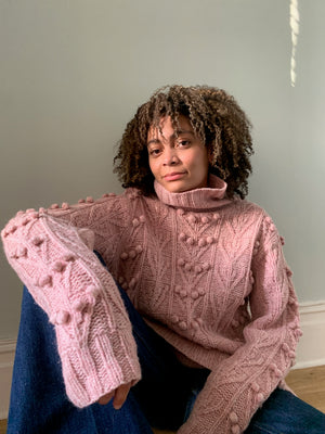 Vintage chunky pom pom knit jumper