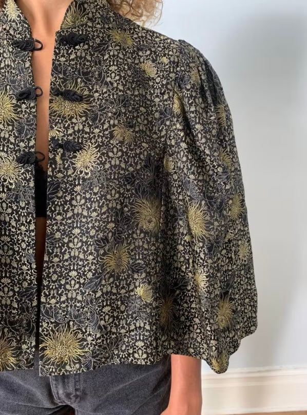 Unique silk jacquard cape / jacket