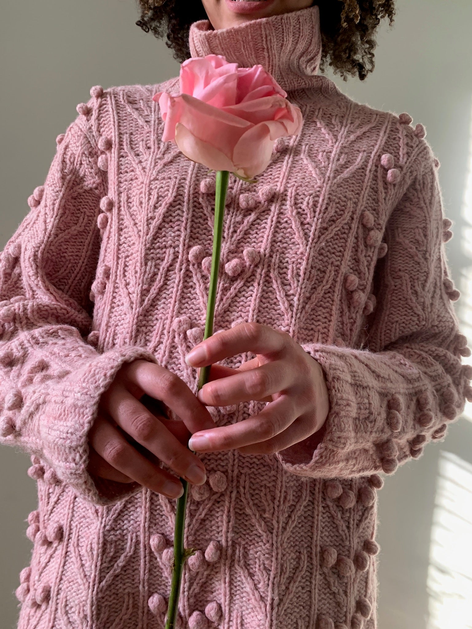Vintage chunky pom pom knit jumper