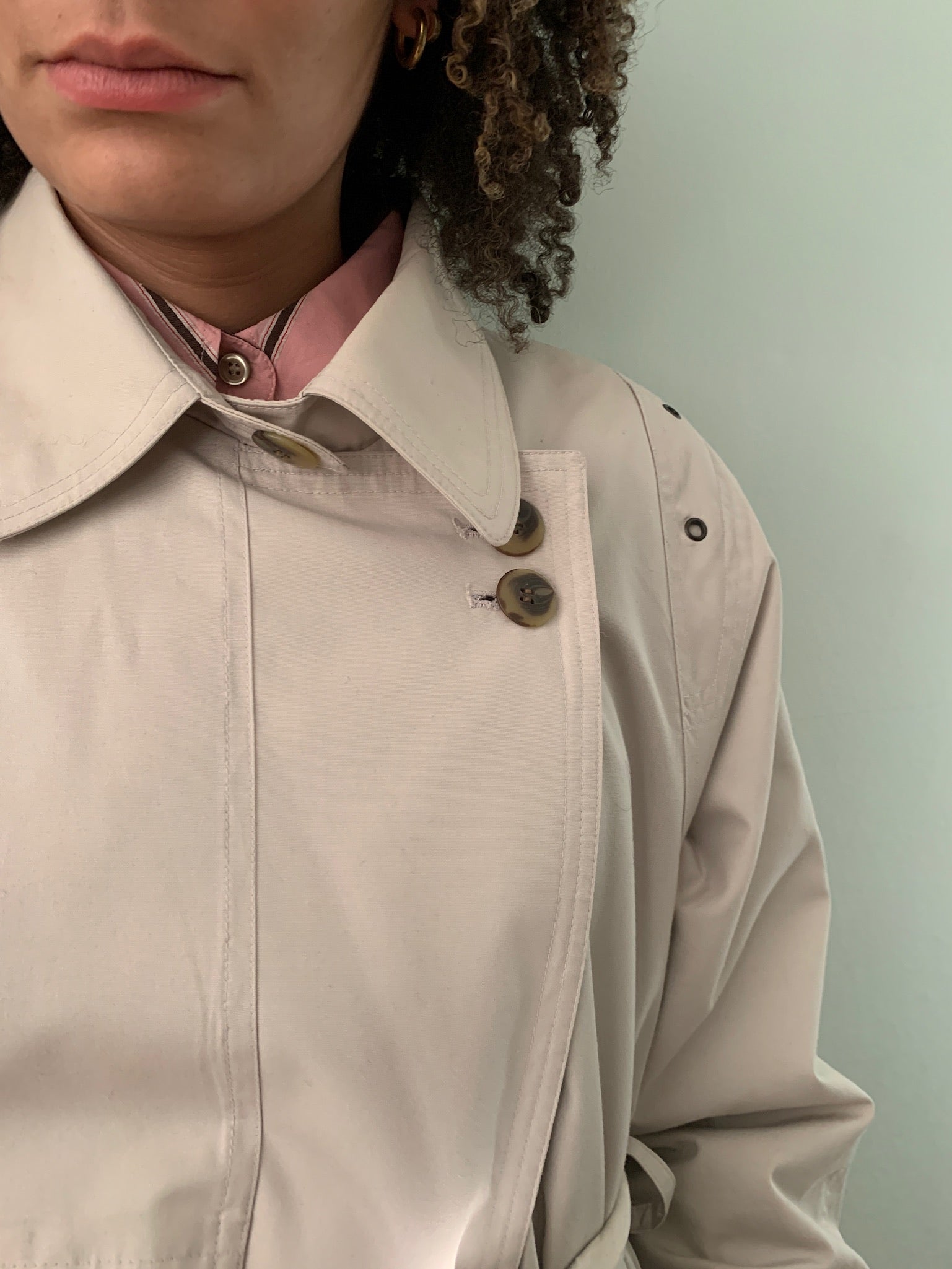 Vintage trench coat with eyelet details
