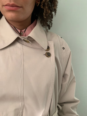 Vintage trench coat with eyelet details