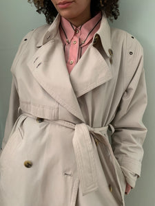 Vintage trench coat with eyelet details
