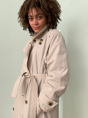 Vintage trench coat with eyelet details