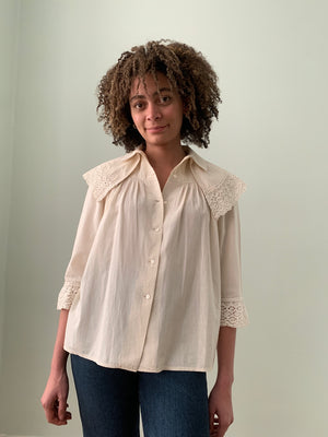 Laura Ashley vintage shawl collar blouse