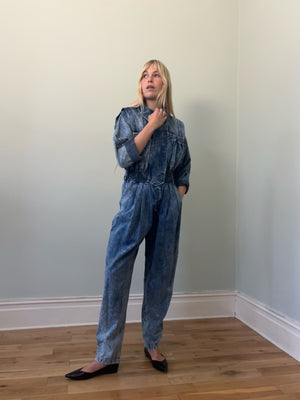 Karen Alexander vintage acid wash denim boilersuit