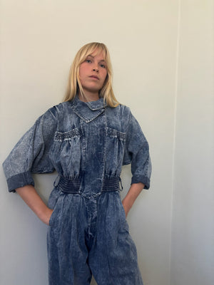 Karen Alexander vintage acid wash denim boilersuit