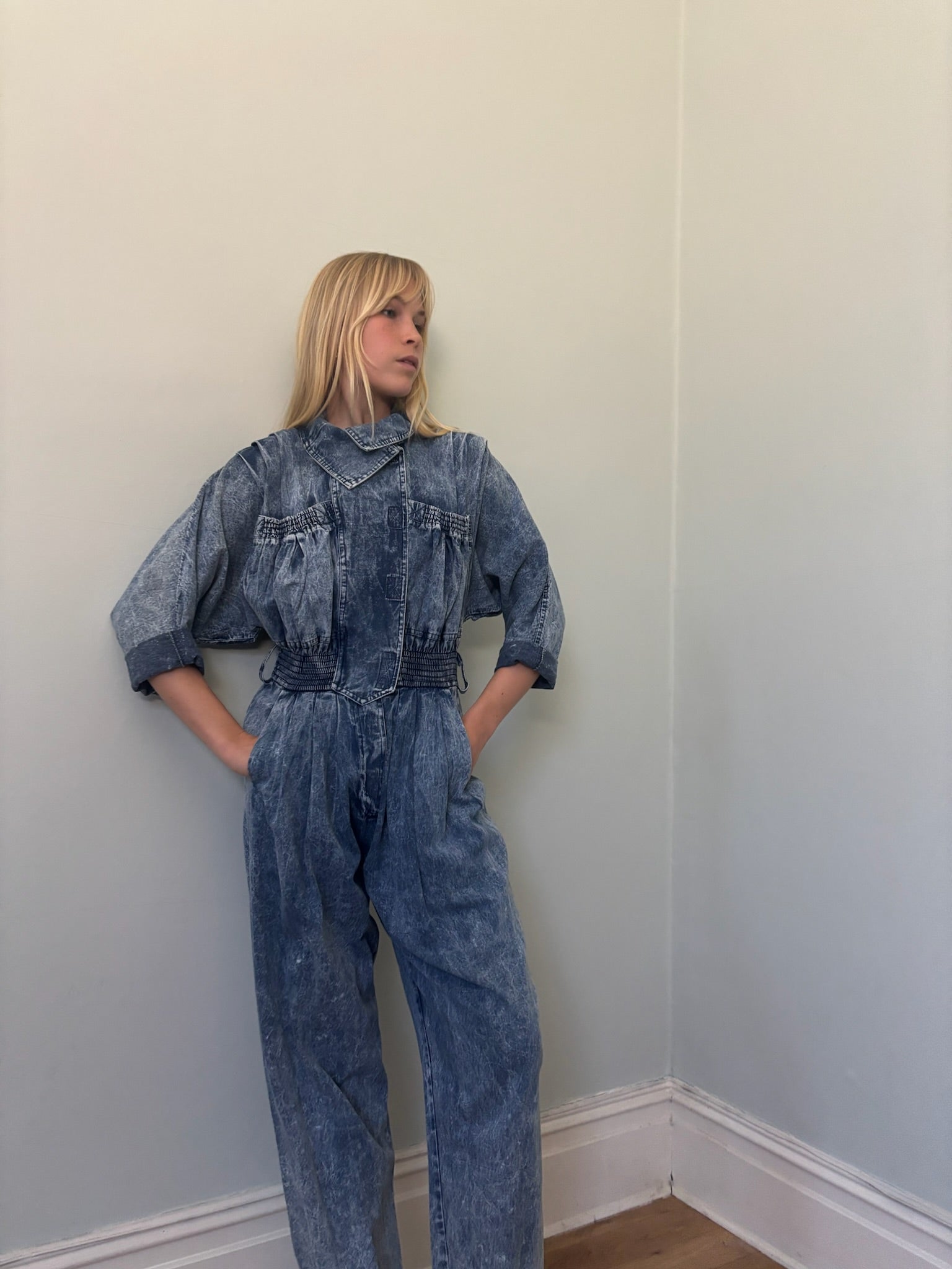 Karen Alexander vintage acid wash denim boilersuit