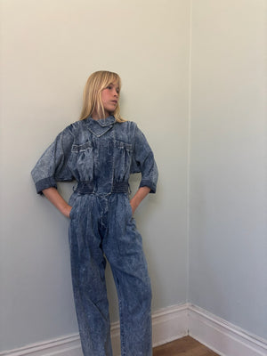 Karen Alexander vintage acid wash denim boilersuit