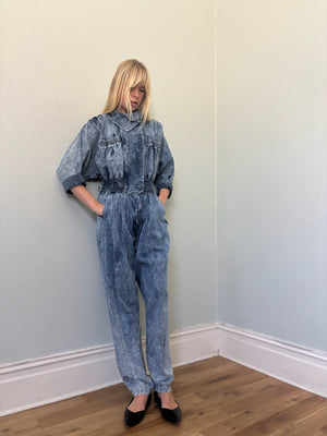 Karen Alexander vintage acid wash denim boilersuit