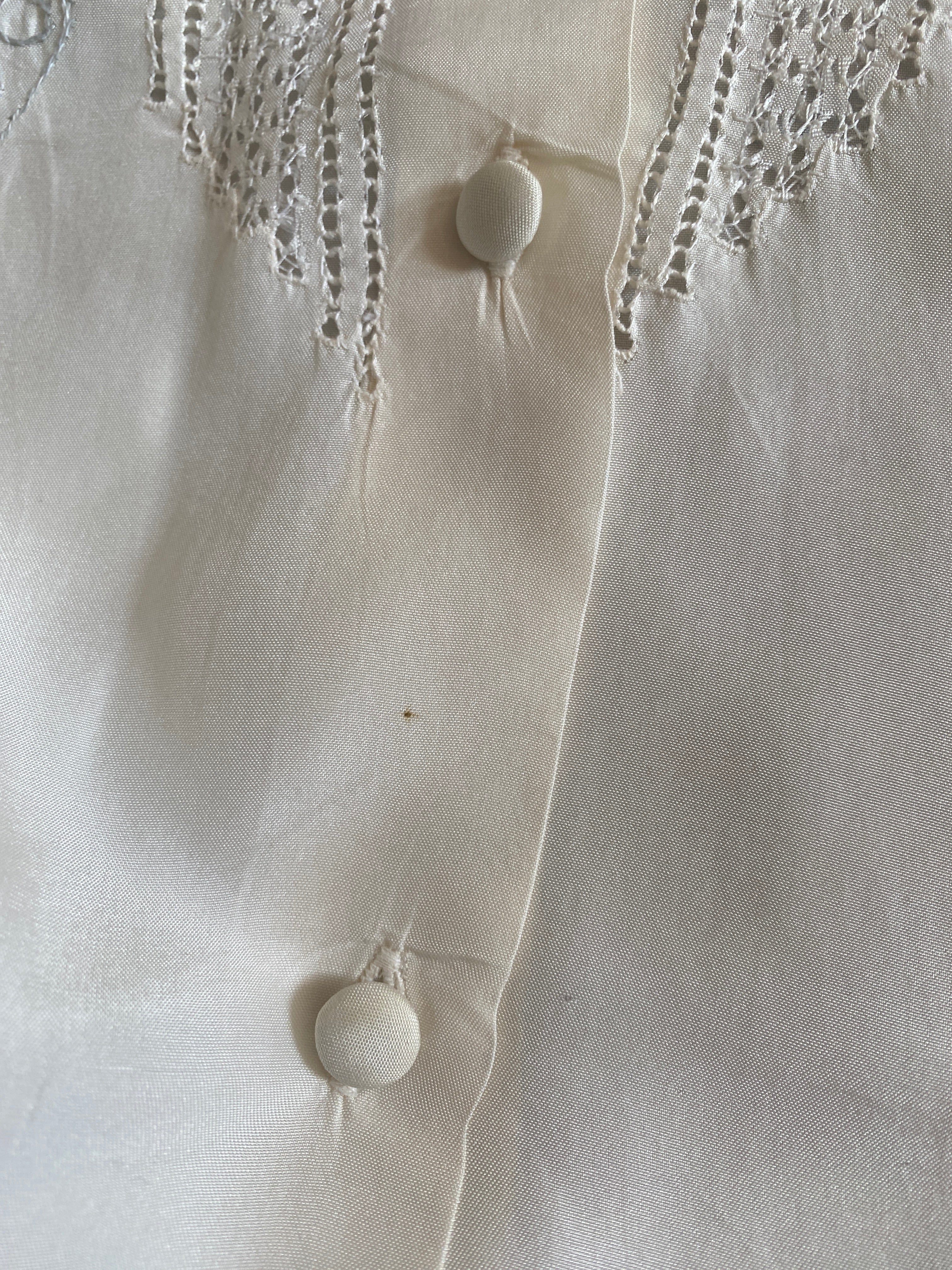 Pretty silk hand embroidered vintage blouse