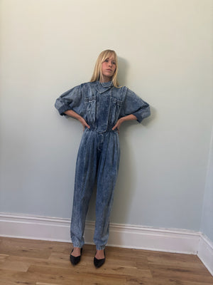 Karen Alexander vintage acid wash denim boilersuit