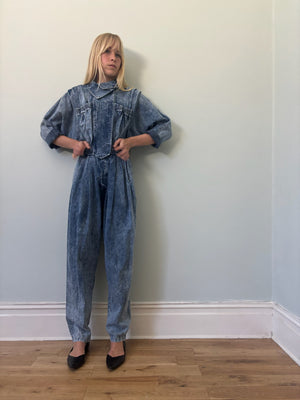 Karen Alexander vintage acid wash denim boilersuit