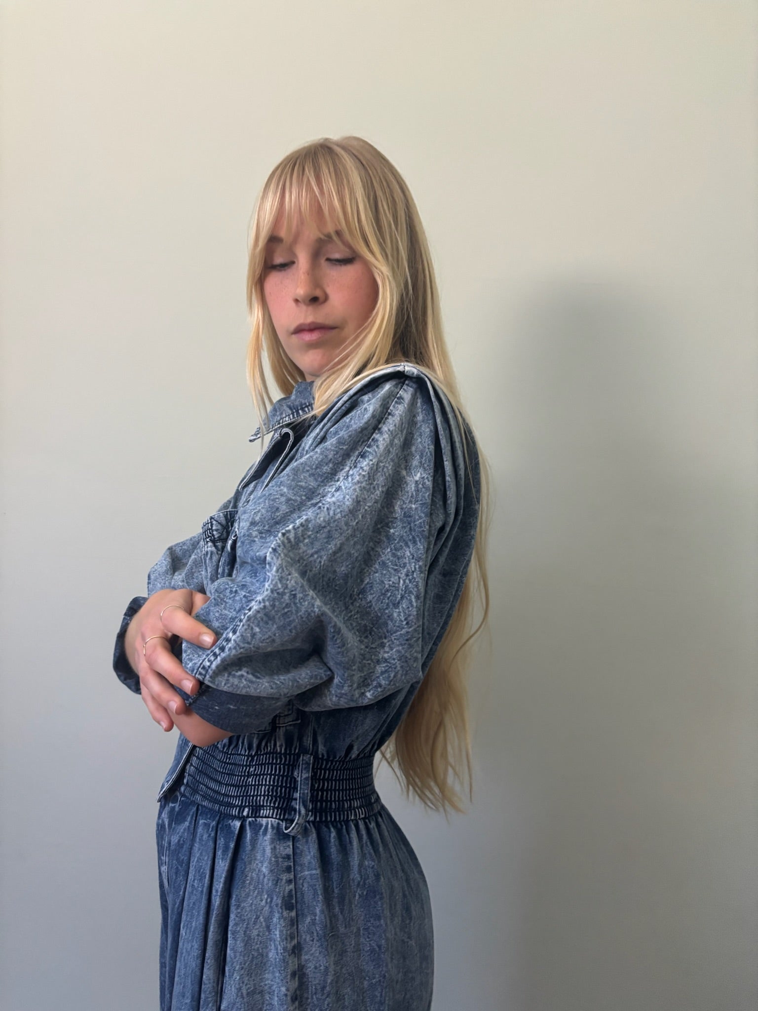 Karen Alexander vintage acid wash denim boilersuit