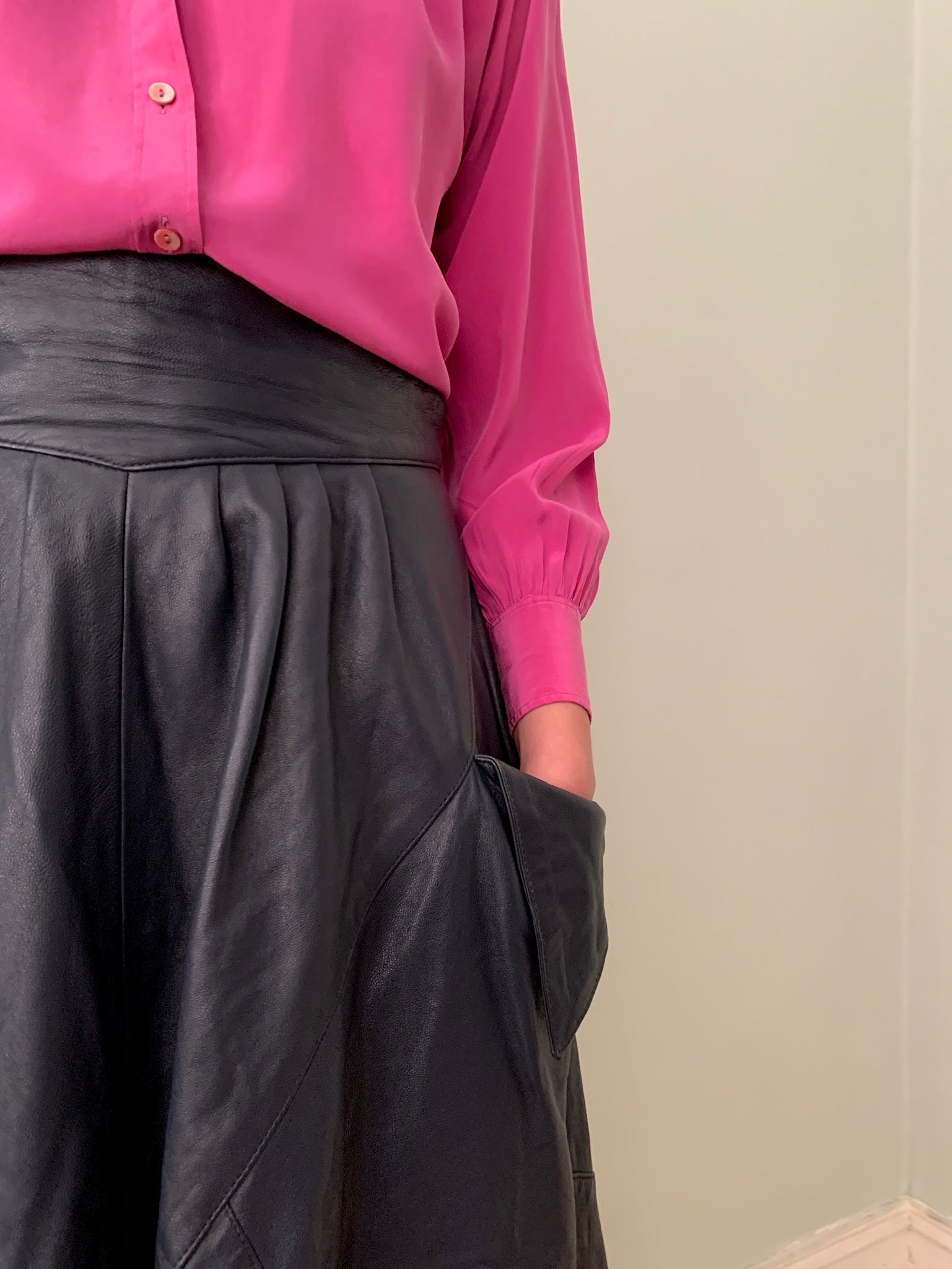 Vintage Yves Saint Laurent leather skirt